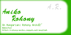 aniko rohony business card